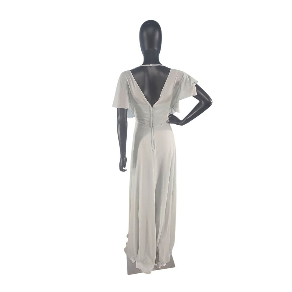 NWOT Seaglass Chiffon Flutter Sleeve A-Line Maxi Formal Dress - Mori Lee - Picture 7 of 11